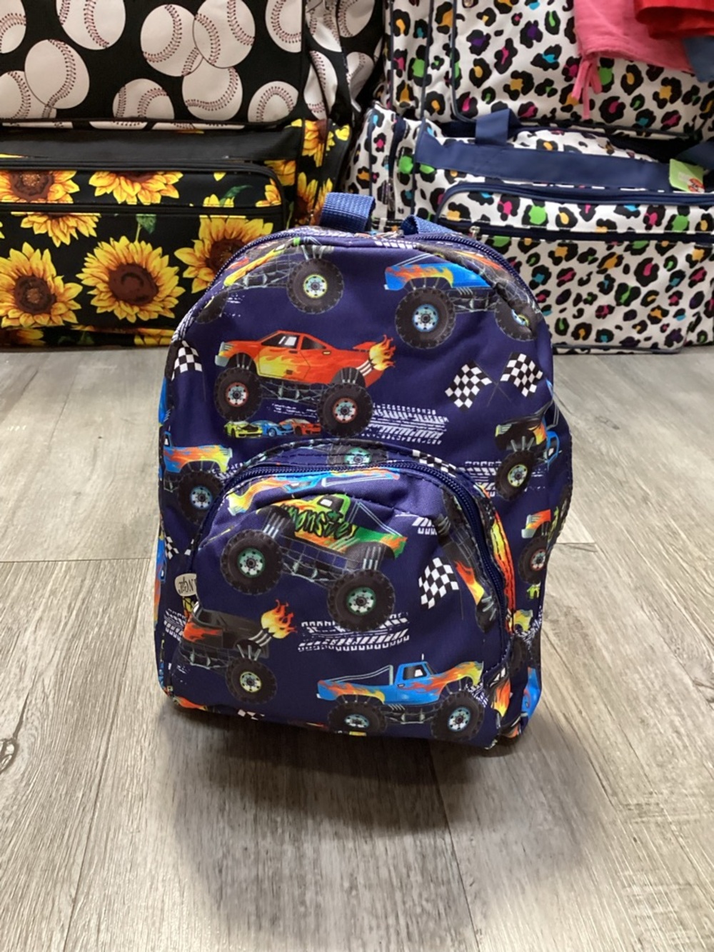 Small Navy Monster Truck Backpack